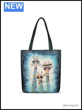Genuine Leather Hand Painted Tote Satchel Handbag Women Shoulder Purse